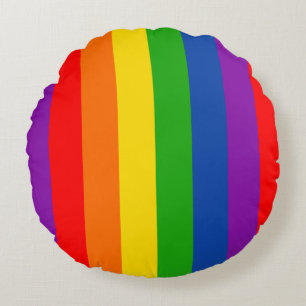 Rainbow LGBTQ+ Pride Flag, Gay Pride Colours Round Cushion