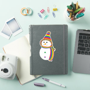 Rainbow LGBTQ Pride Snowman Snowperson Flag