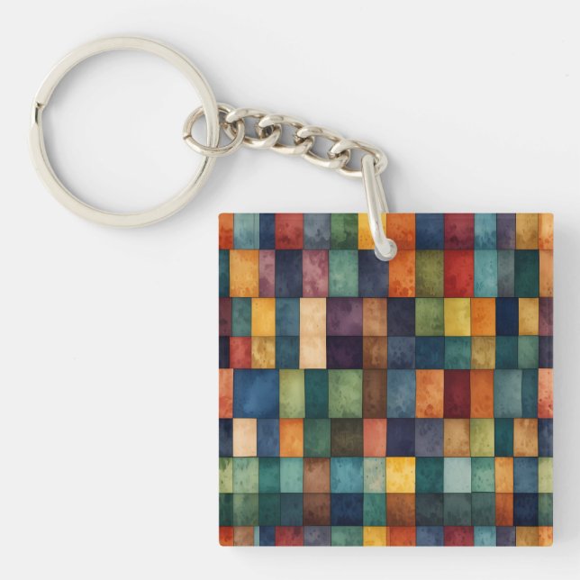 Rainbow LGBTQ style design Key Ring (Front)