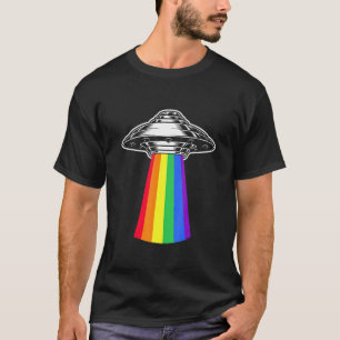 Rainbow Lgbtq Unidentified Flying Object Ufo Alien T-Shirt