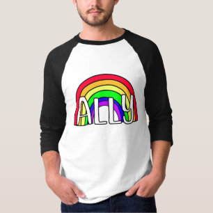 Rainbow LGBTQIA+ Ally   Pride Flag T-Shirt