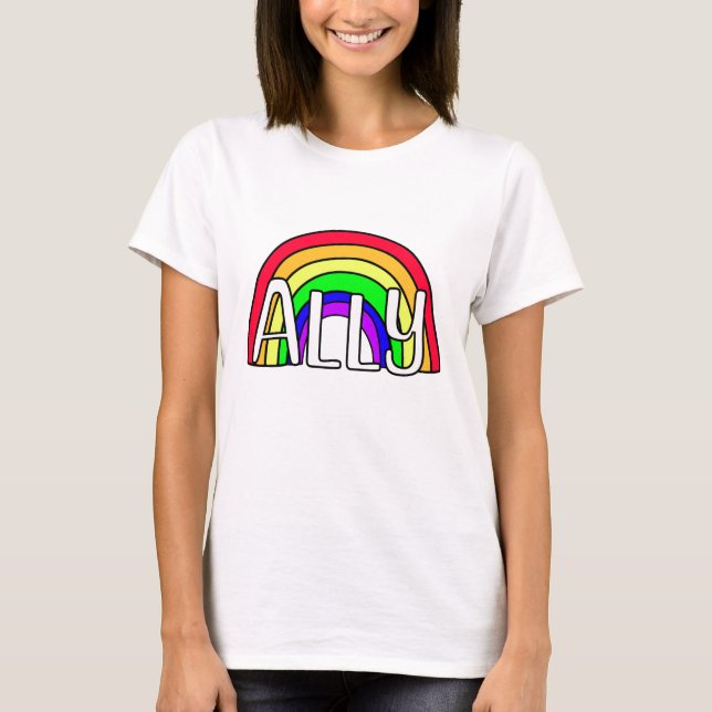 Rainbow LGBTQIA+ Ally | Pride Flag T-Shirt (Front)