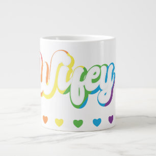 Rainbow LGBTQIA Lesbian Gay Support Large Coffee Mug