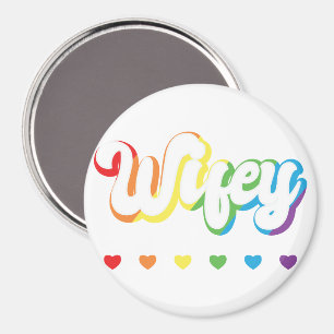 Rainbow LGBTQIA Lesbian Gay Support Magnet