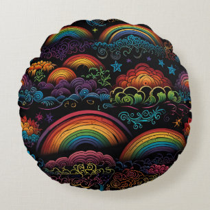 Rainbow LGBYQ Design Round Cushion