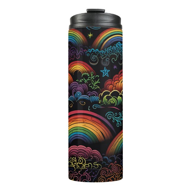 Rainbow LGBYQ Design Thermal Tumbler (Front)