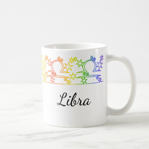 Rainbow Libra Star Sign Personalized Mug