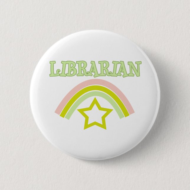 Rainbow Librarian 6 Cm Round Badge (Front)