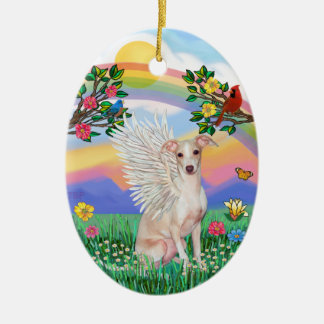 Rainbow Life - Italian Greyhound (fawn) Ceramic Ornament