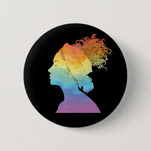 Rainbow Life, Woman, Freedom 6 Cm Round Badge