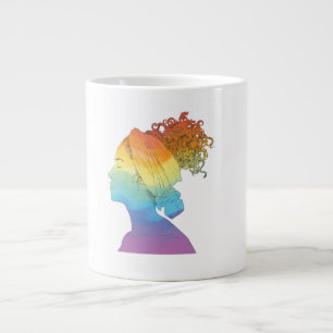 Rainbow Life, Woman, Freedom Large Coffee Mug