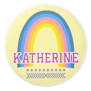 Rainbow Light Pastel Beige Ceramic Knob