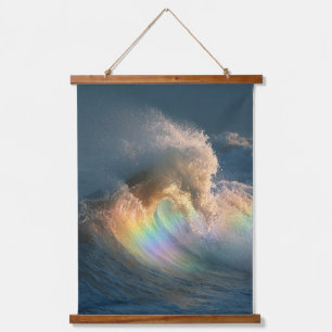 Rainbow Light Storm Ocean Wave Tapestry
