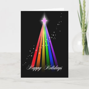 Rainbow Light Tree Holiday Card