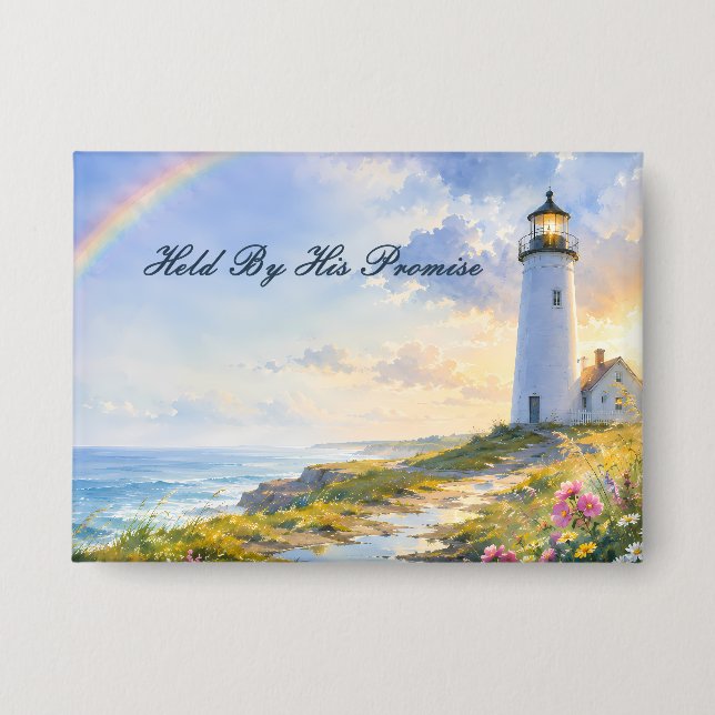 Rainbow Lighthouse Coastal Watercolor (Front)