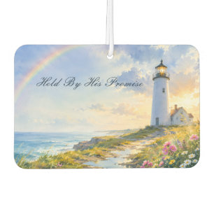 Rainbow Lighthouse Coastal Watercolor Car Air Freshener