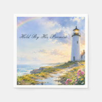 Rainbow Lighthouse Coastal Watercolor