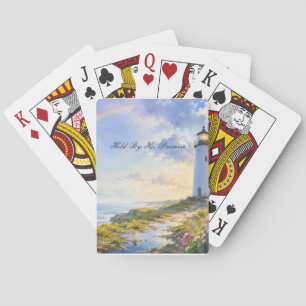 Rainbow Lighthouse Coastal Watercolor Playing Cards