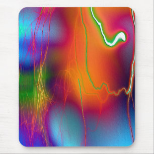 rainbow lightning mouse pad