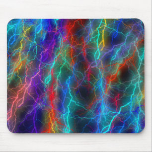 Rainbow Lightning Storm Mouse Pad