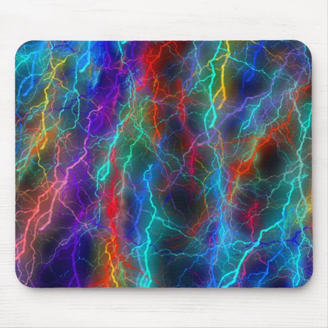 Rainbow Lightning Storm Mouse Pad (Front)