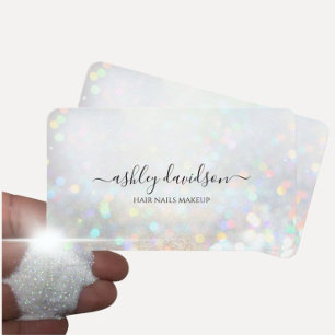 Rainbow Lights Blurred Modern Glam Business Cards