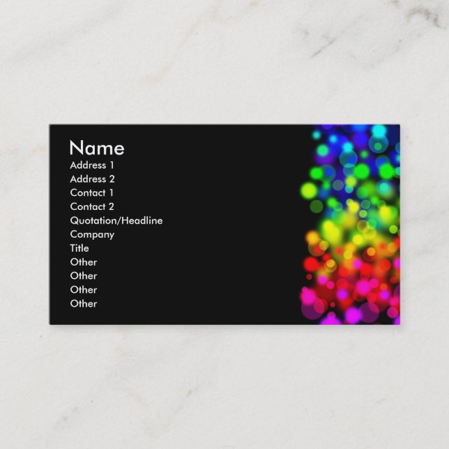 Rainbow Lights Business Card (Front)