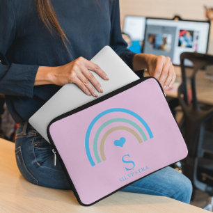 Rainbow Lilac Monogram Laptop Sleeve