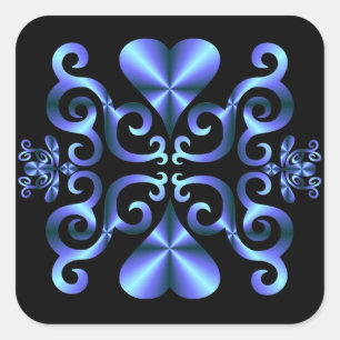 Rainbow Lily and Heart Square Sticker