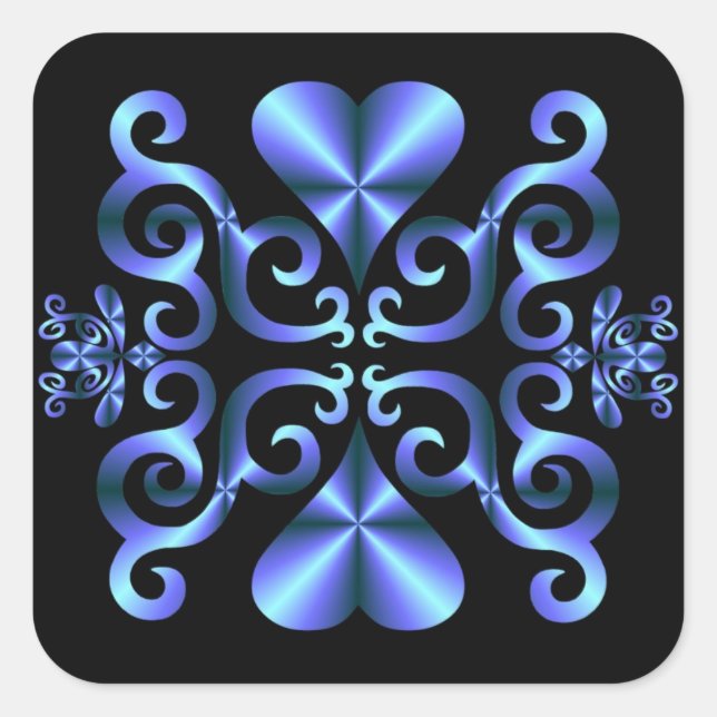 Rainbow Lily and Heart Square Sticker (Front)