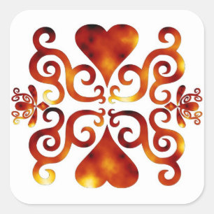 Rainbow Lily and Heart Square Sticker