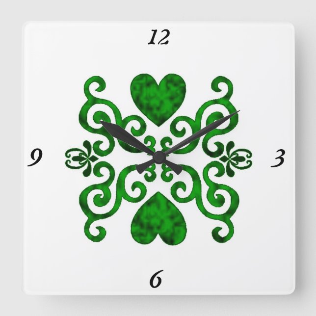 Rainbow Lily and Heart Square Wall Clock (Front)
