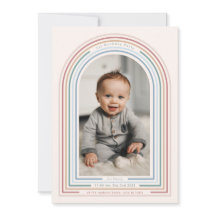 Rainbow Line Arch 1st Birthday Invitation