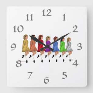 Rainbow Line Square Wall Clock