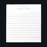 Rainbow Lined Personalised  Notepad<br><div class="desc">Add  your text using the template form.</div>