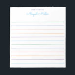 Rainbow Lined Personalised  Notepad<br><div class="desc">Add  your text using the template form.</div>