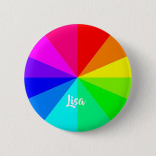 Rainbow lines 6 cm round badge