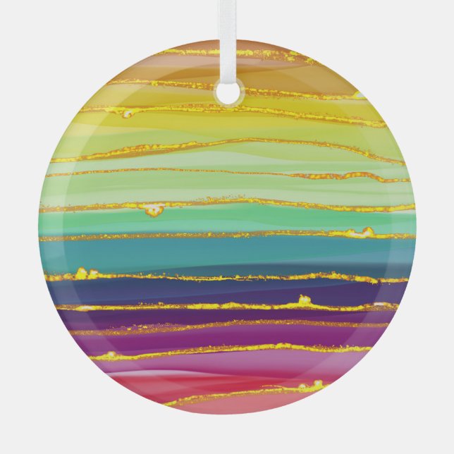 Rainbow lines: abstract luxury composition. glass tree decoration (Front)