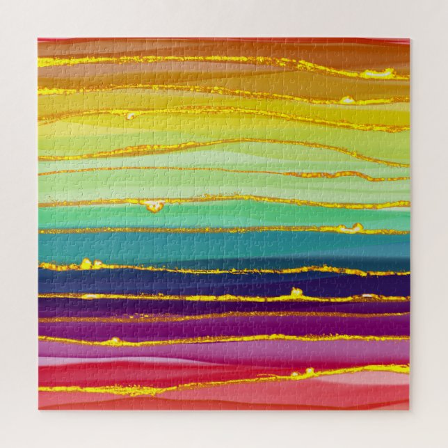 Rainbow lines: abstract luxury composition. jigsaw puzzle (Vertical)