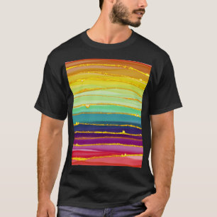 Rainbow lines: abstract luxury composition. T-Shirt