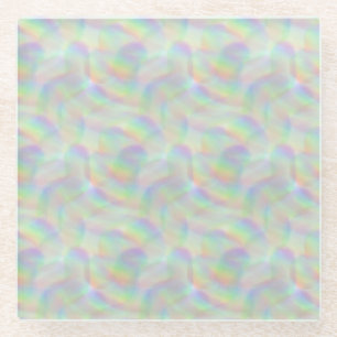 rainbow lines glass coaster
