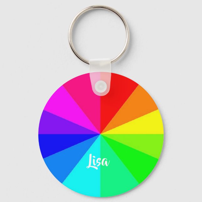Rainbow lines key ring (Front)