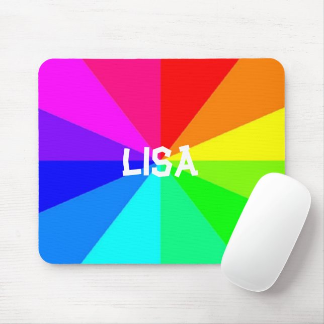Rainbow lines mouse pad (With Mouse)