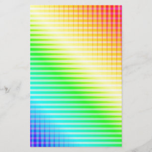Rainbow Lines Stationery