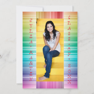 Rainbow Lines with Photo - Grad Announcement