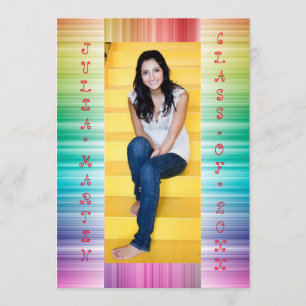 Rainbow Lines with Photo - Grad Announcement
