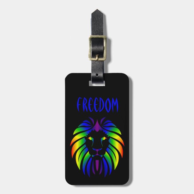 Rainbow Lion Customisable Luggage Tag (Front Vertical)