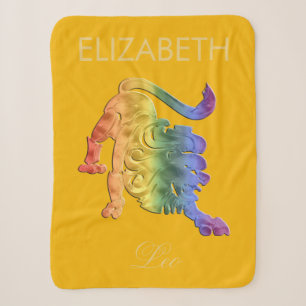 Rainbow Lion Zodiac Star Sign Leo Sherpa Blanket