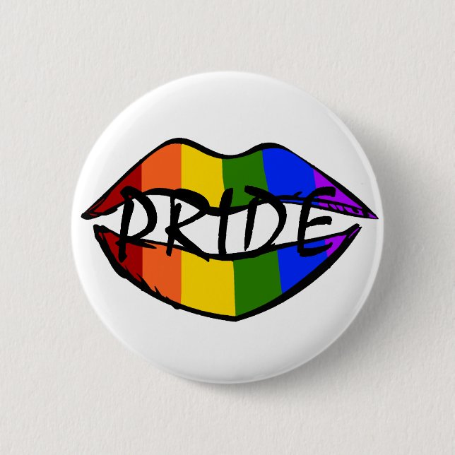 Rainbow Lips 6 Cm Round Badge (Front)