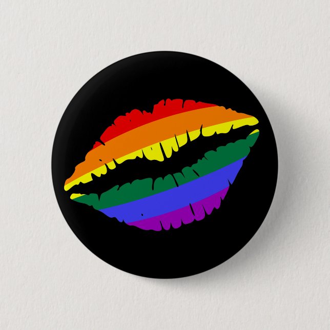 Rainbow Lips 6 Cm Round Badge (Front)